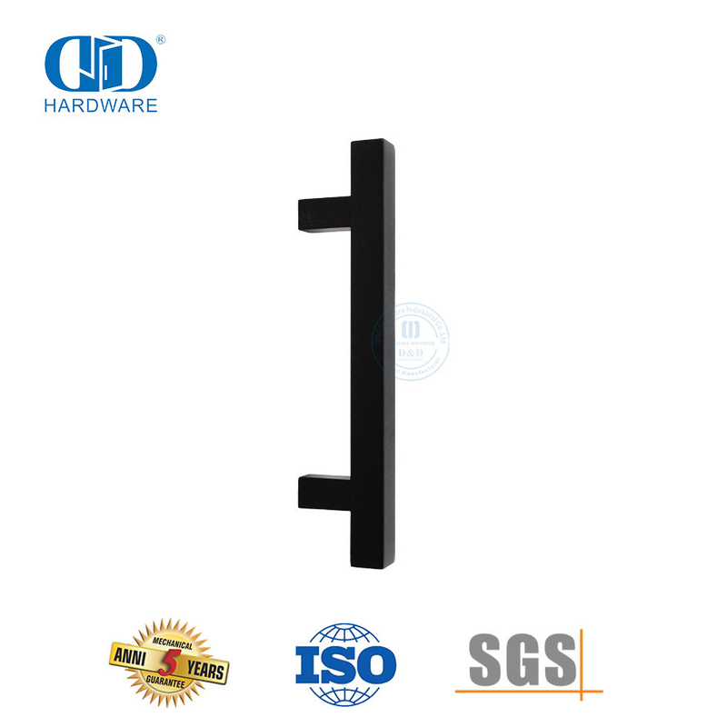 Pegangan Tarik Stainless Steel Persegi Belakang Ke Belakang untuk Pintu Kamar Mandi Tanpa Bingkai Kaca Berat-DDPH033-MB