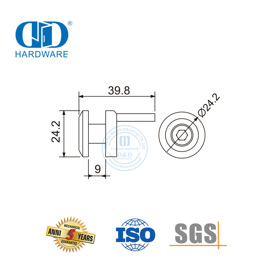 Aksesori Furnitur Perangkat Anti-melompat Pemasangan Kaca Stainless Steel-DDSL001-3