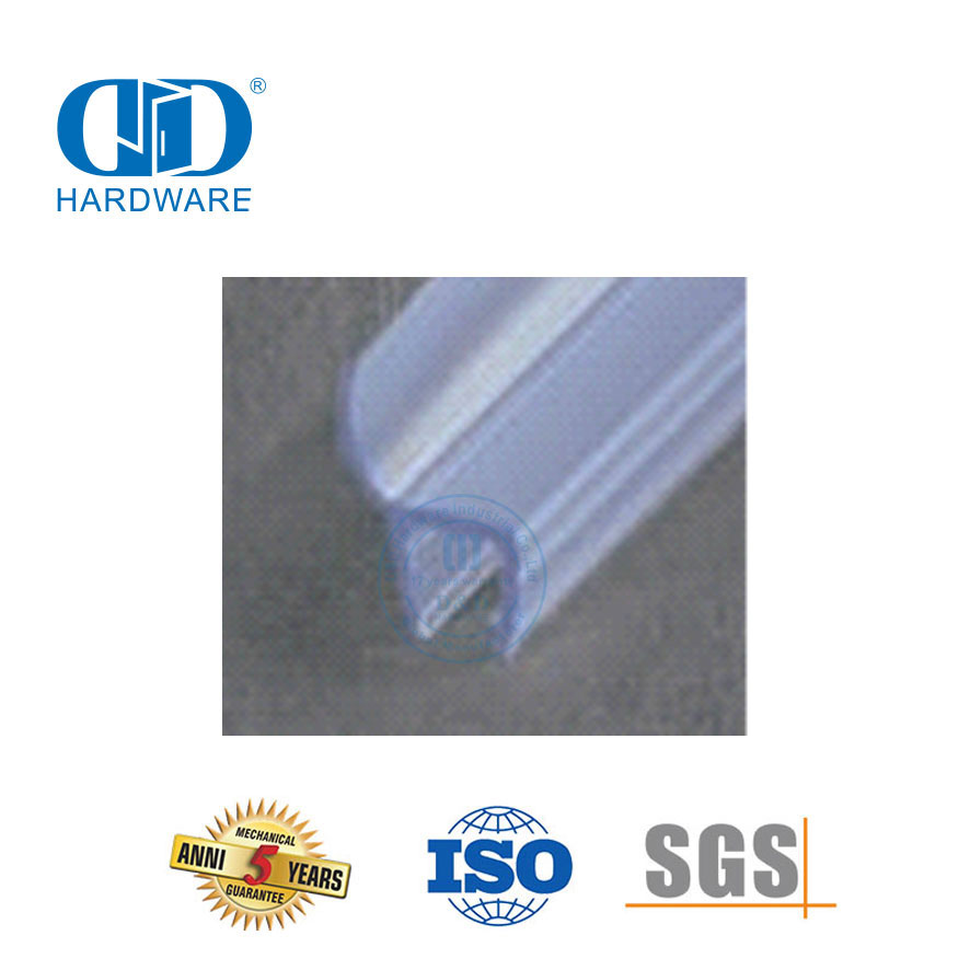 Strip Segel Pintu Kaca Karet Strip Segel Pintu Kamar Mandi Kaca Hotel PVC Tahan Air untuk 8-12mm-DDWS007