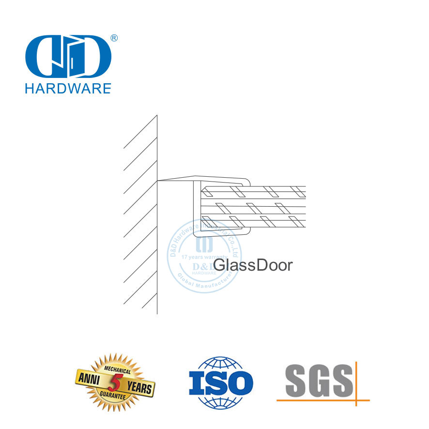 Aksesori Pintu Kaca Strip Segel Tahan Air PVC Strip Segel Karet Silikon Pintu Geser Kamar Mandi-DDWS008