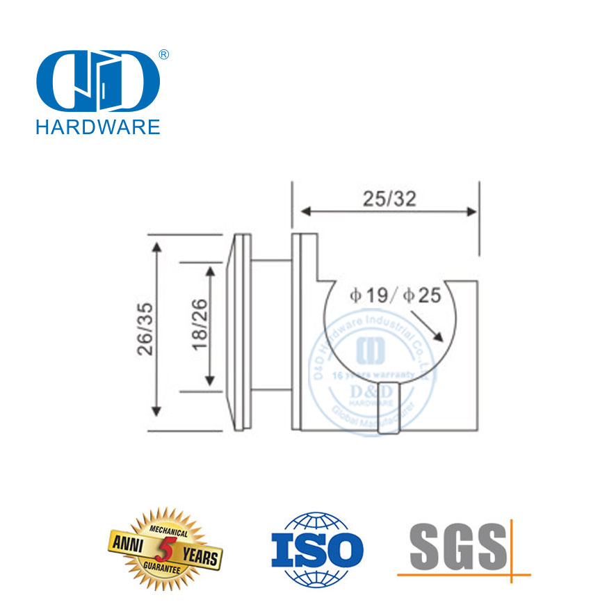 Aksesori Kamar Mandi Perangkat Keras Kaca Stainless Steel Rol Gantung Perangkat Keras Bangunan untuk Pintu Geser-DDGS111
