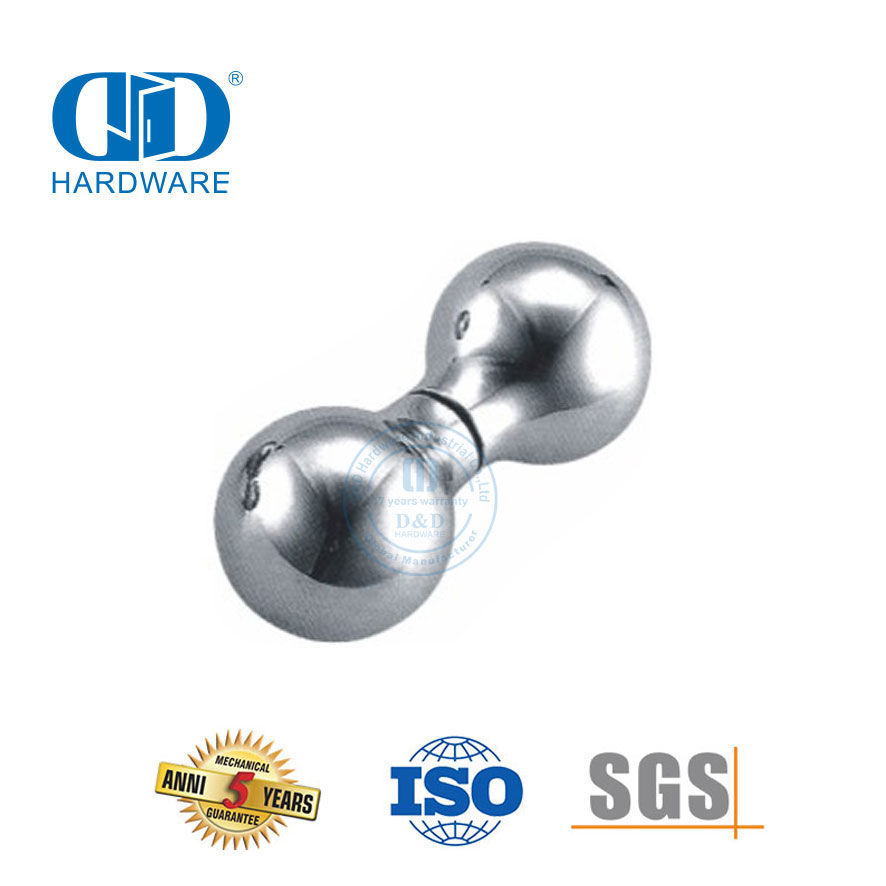 Gagang Pintu Kamar Mandi Kaca Persegi Bulat Tarik Kenop Pintu Kaca Stainless Steel-DDSK008