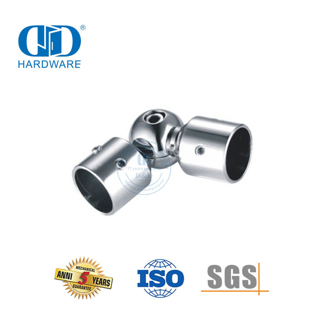 Konektor Tabung Bulat Baja Tahan Karat Tempat Kamar Mandi Konektor Tabung Mandi Konektor Panel Fitting Kaca-DDSC026