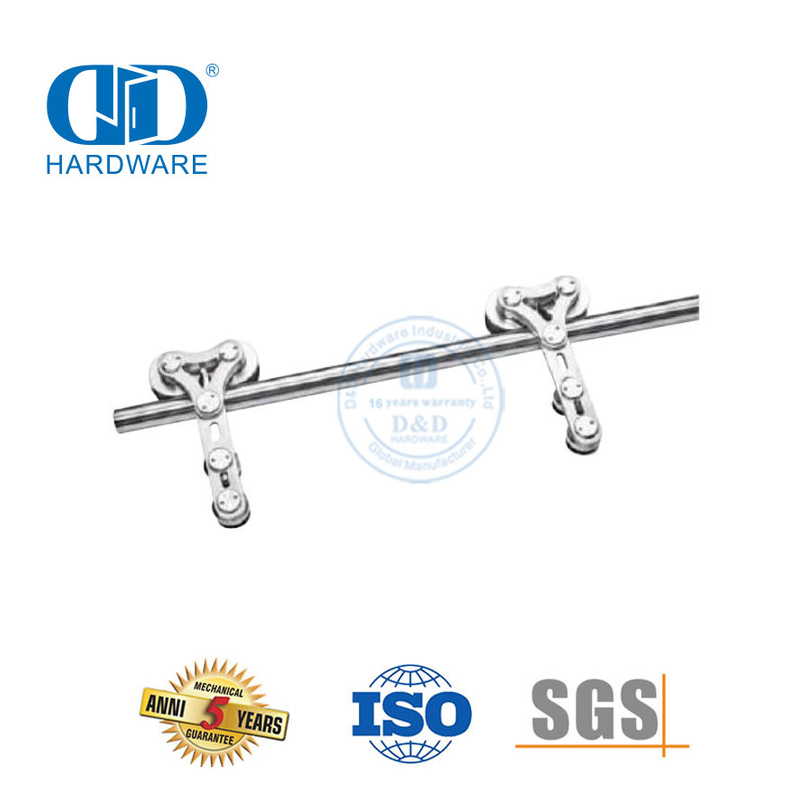 Kit Pintu Ganda Kabinet Rumah Baja Tahan Karat Aksesori Pintu Perangkat Keras Pintu Gudang Kaca Geser-DDBD047