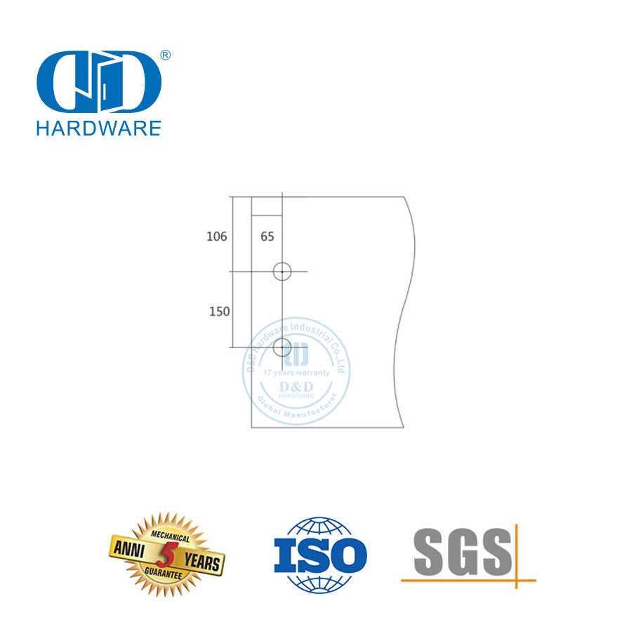 Tiang Pivot Atas Baja Tahan Karat Sistem Pintu Kaca Pendek Pivot Pintu Kaca Perangkat Keras Kaca-DDGP001