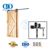 Kit Perangkat Keras Geser Pintu Gudang Eksternal Internal Hitam Baja Tahan Karat Track Perangkat Keras Pintu Aprtment-DDBD023