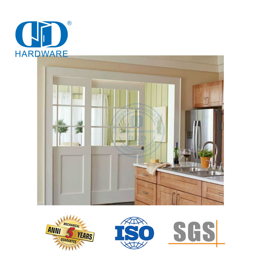 Set Perangkat Keras Baja Tahan Karat Kit Track Perangkat Keras Pintu Kayu Gudang Perangkat Keras Rangka Pintu Saku Dapat Dikunci-DDBD060