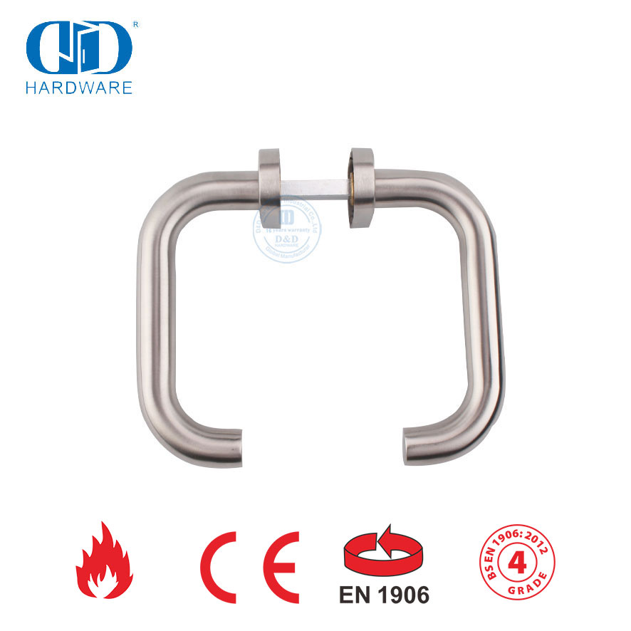 Aksesoris Pintu Eksternal Stainless Steel Elliptical Escutcheon Hollow Lever Handle-DDTH001-SSS