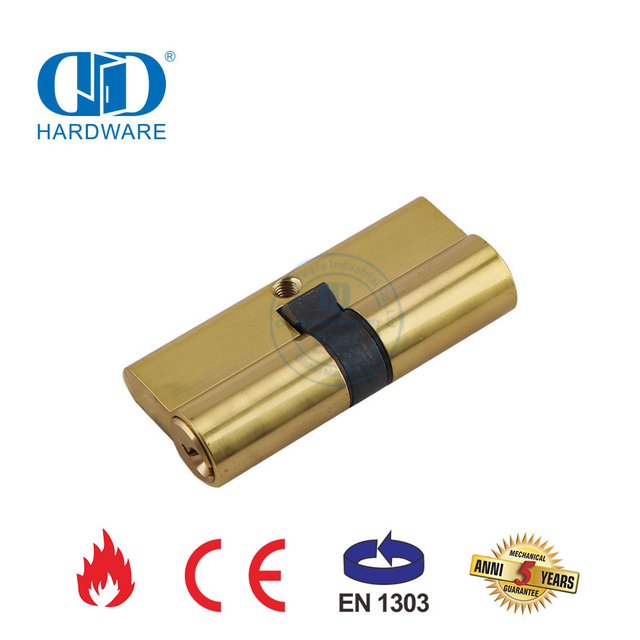 EN 1303 Cermin Kuningan Dipoles Silinder Terbuka Ganda Emas untuk Rumah-DDLC003-70mm-PB