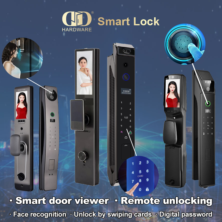 Pengenalan Wajah Tidak Terkunci Remote Control Kode Sandi Digital Vaildation Bel Pintu Logam Kunci Pintar -DDEL028