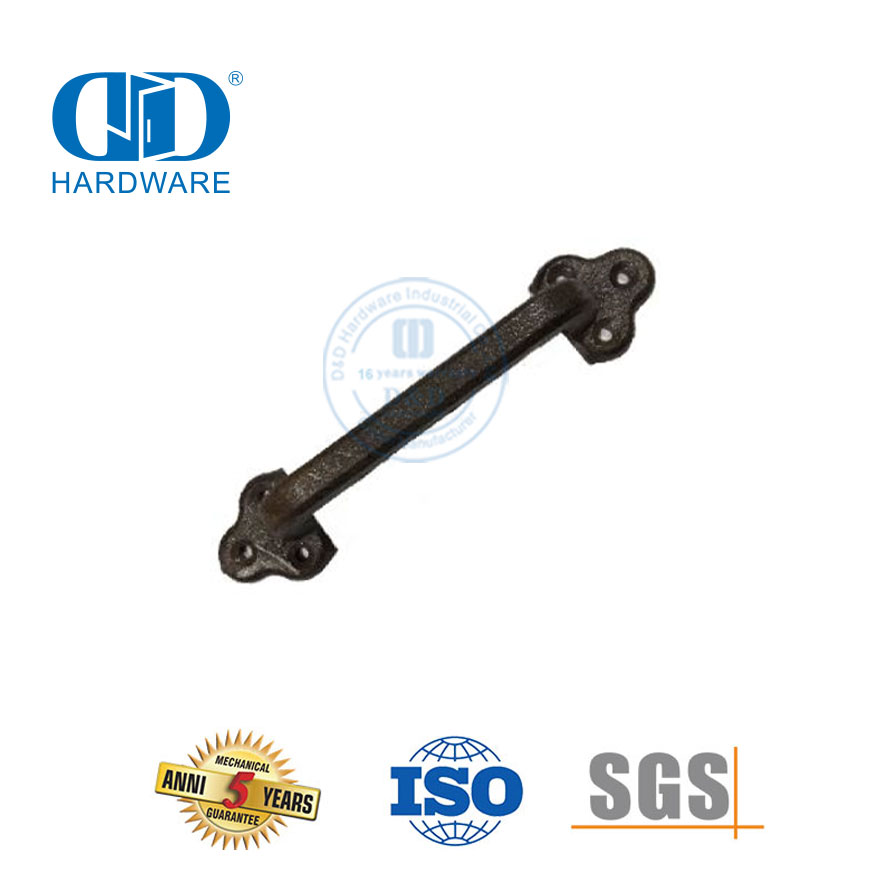 Stainless Steel Pabrik Cina Warna Hitam Besi Cor Memutar Pegangan Pintu Gudang Tempa Pegangan Pintu Dua Sisi-DDBD119