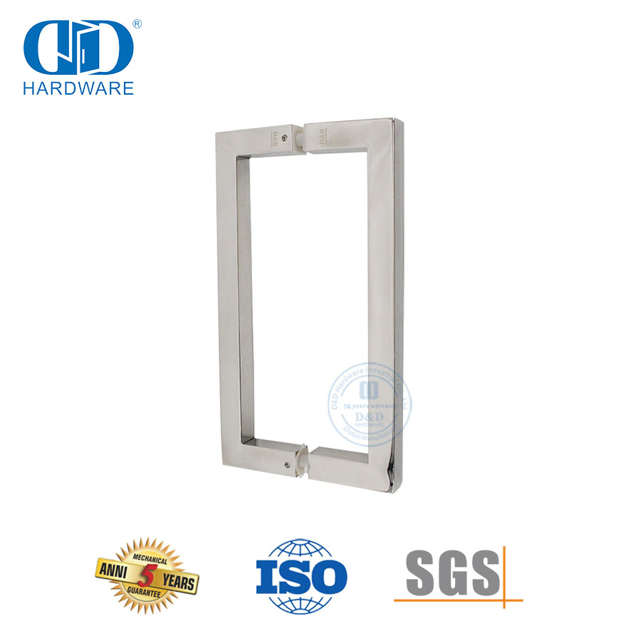 Desain Baru SUS316 D Pegangan Tarik Tabung Persegi untuk Pintu Kaca-DDPH015-E-PSS