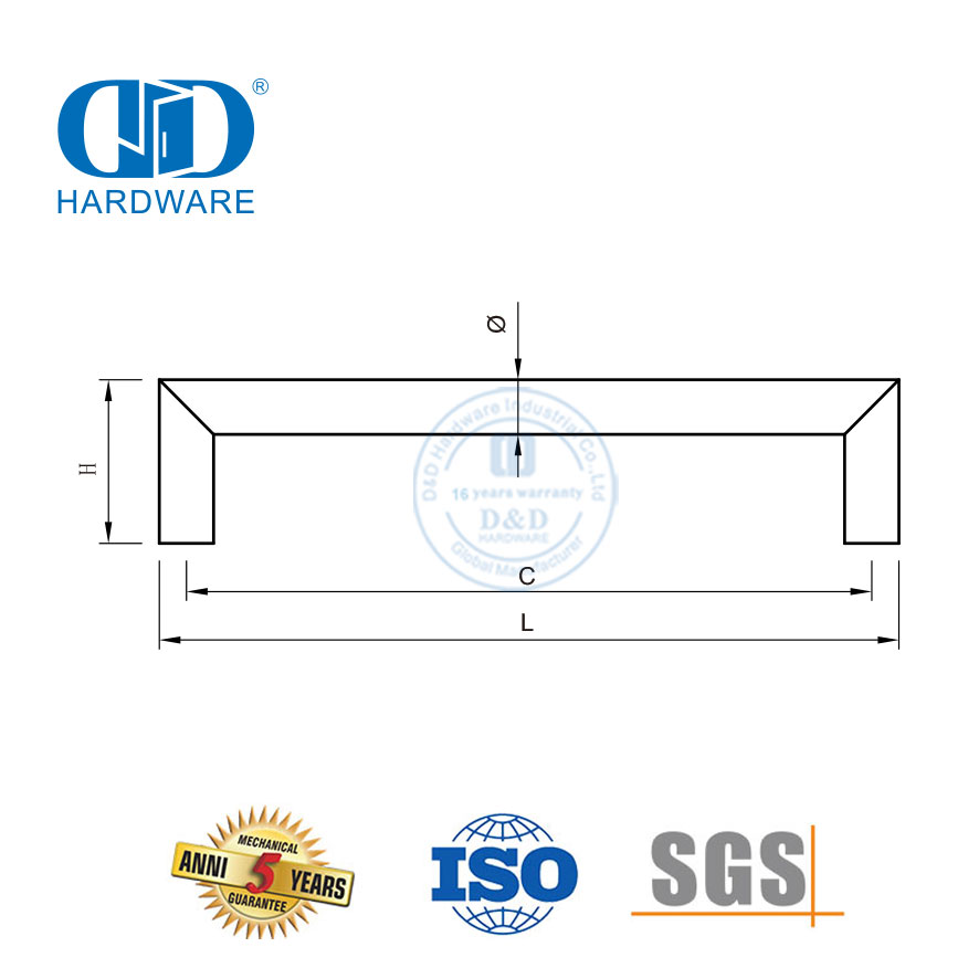 Pintu Kabinet Lemari Pakaian Laci Logam Stainless Steel Pegangan Furnitur-DDFH035