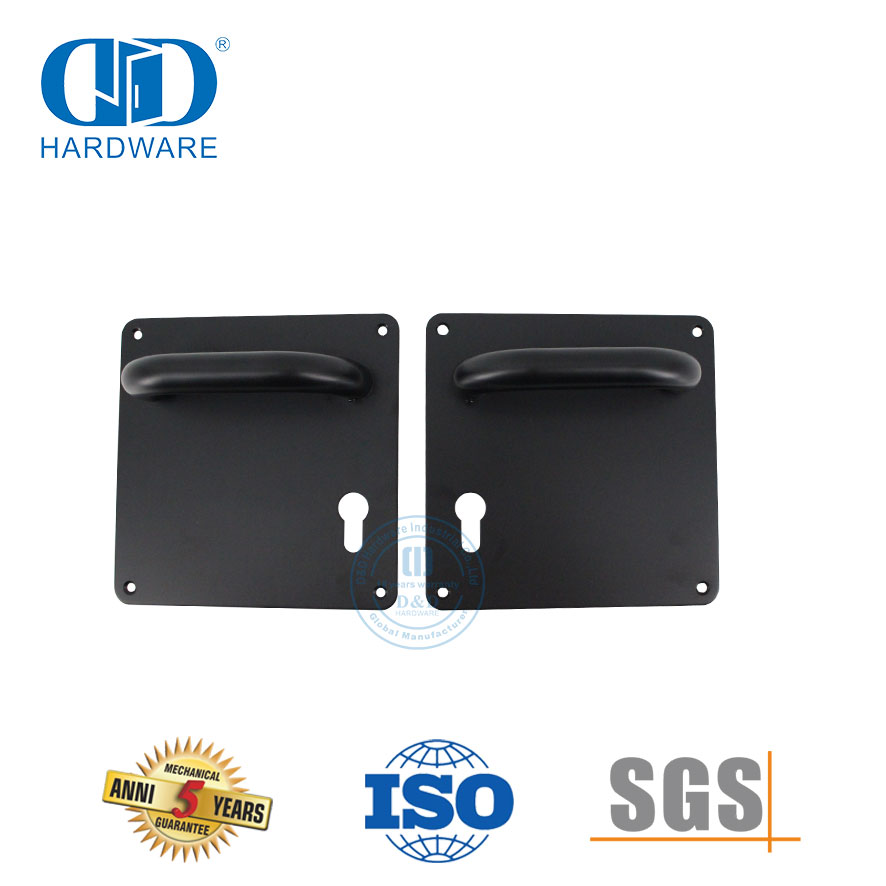 Gagang Tuas Pintu Stainless Steel Finish Perak dengan Pelat untuk Pintu Logam-DDTP001-MB