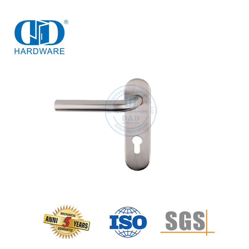 Pegangan Tuas Dalam Ruangan Stainless Steel Berkualitas Tinggi dengan Pelat untuk Pintu Logam-DDTP008