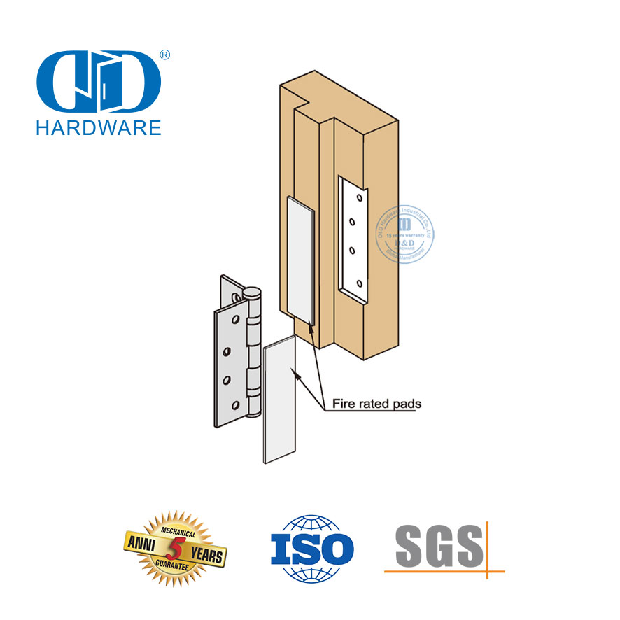 Kit Perlindungan Engsel Segel Pintu Intumescent Api Grafit yang Dapat Diperluas Intumescent Pad-DDIG001
