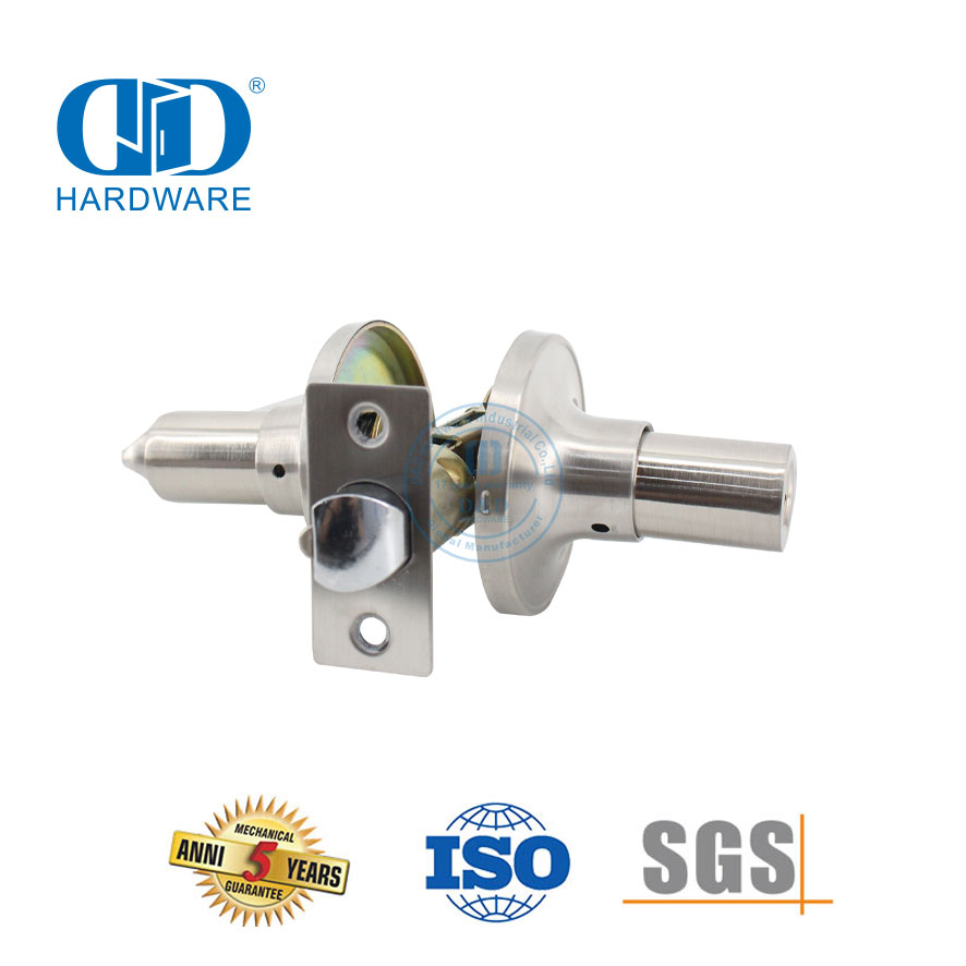 Ironmongery Hardware Stainless Steel Tubular Komersial Dikunci Kenop Pintu Lockset Untuk Gudang Bathroom-DDLK006