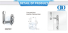 Stainless Steel Patch Fitting Pivot Fitting Konektor Lengkung Pivot Glass Fitting-DDGP007