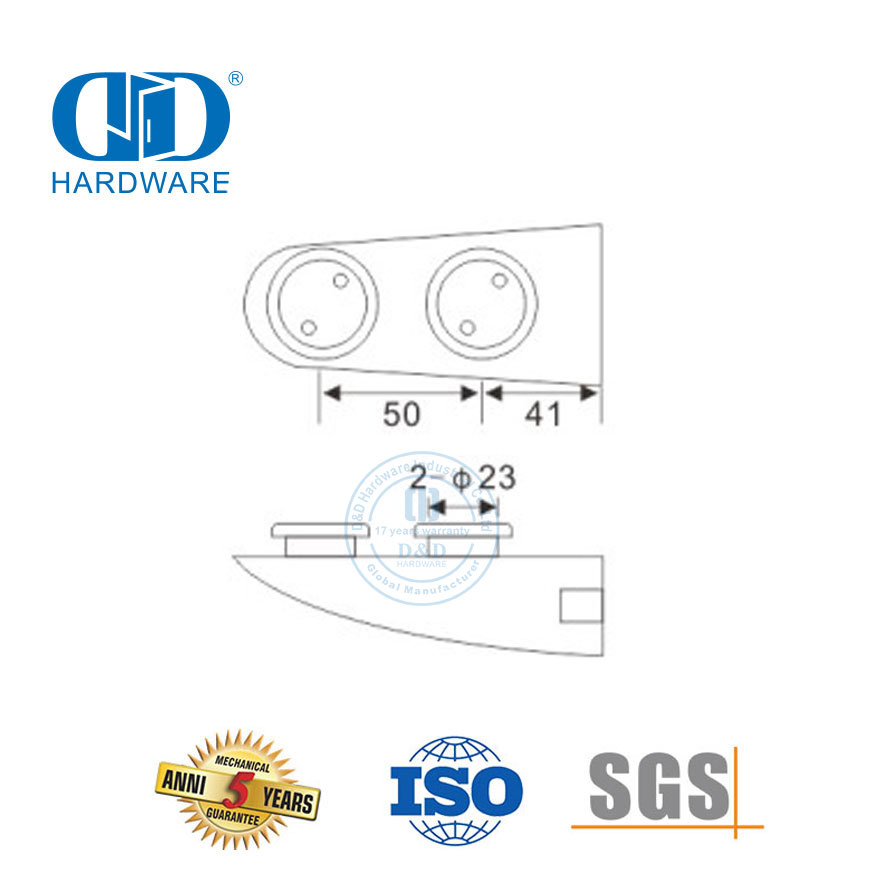 Stainless Steel Pintu Bawah Pivot Pintu Kaca Perangkat Keras Pivot Patch Fitting Pivot Atas-DDGP012