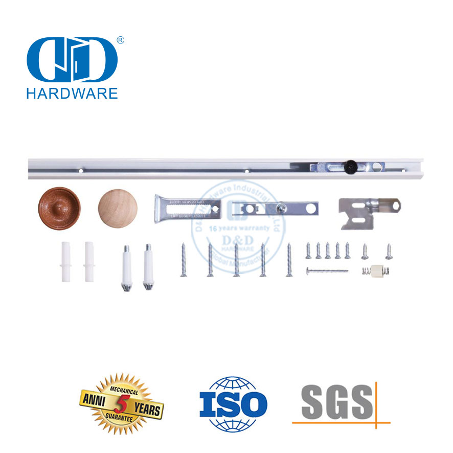 Kit Perangkat Keras Pintu Gudang Bifold Lipat Modern Kustom Stainless Steel Perangkat Keras Pintu Kayu Interior-DDBD074