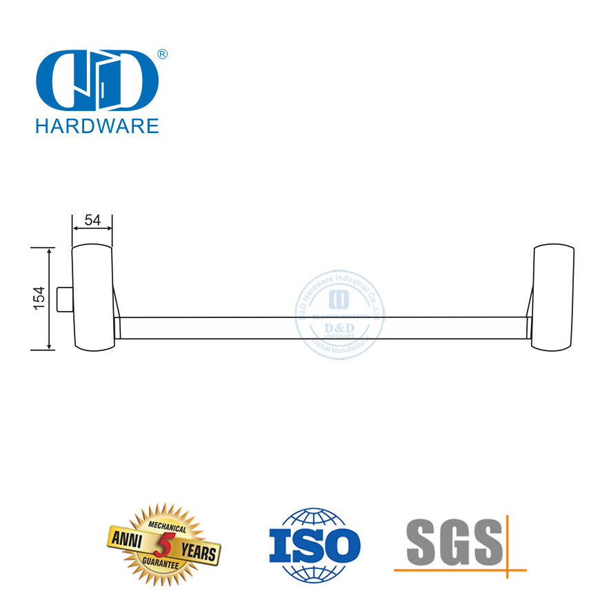 Gaya Eropa Stainless Steel CE UL Terdaftar Tahan Api Sentuh Cross Bar Panic Exit Hardware Untuk Rumah Sakit Hotel Door-DDPD021-CE