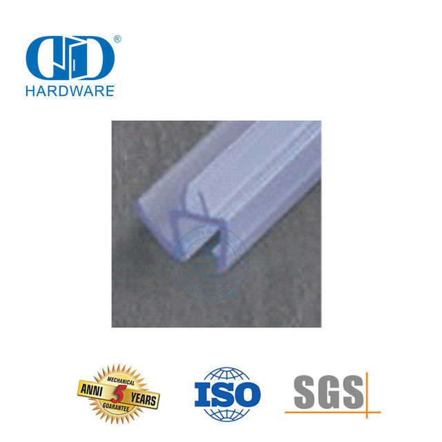 Perangkat Keras Kaca Berkualitas Tinggi Pintu Kaca PVC Segel Atas Strip Segel Karet Silikon Strip Penyegel Mandi-DDWS005