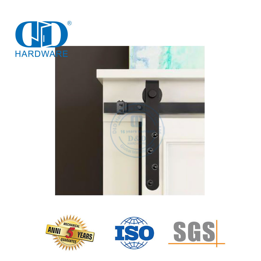 Perangkat Keras Bangunan Baja Tahan Karat Perangkat Keras Pintu Kayu Gudang Geser Mini Hitam untuk Kabinet dan Dudukan TV-DDBD031