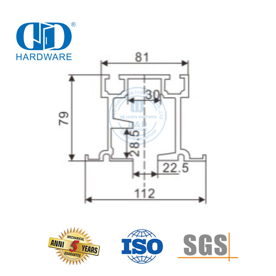 OEM Stainless Steel Profil Panduan Rel Kaca Aksesoris Pintu Geser Menggantung Roller Untuk Kamar Mandi Toilet-DDGS149