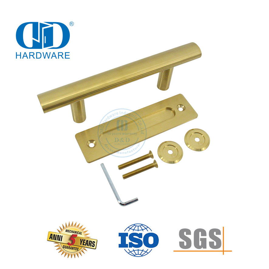 Pintu Kayu Stainless Steel Pegangan Pintu Gudang Sisi Ganda Aplikasi Komersial Pegangan Tuas Berongga-DDBD101 SB