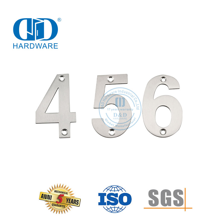 Nomor Plat Pintu Stainless Steel Pelat Tanda Tangan Pintu Logam Rumah Rumah Huruf Modern-DDSP013