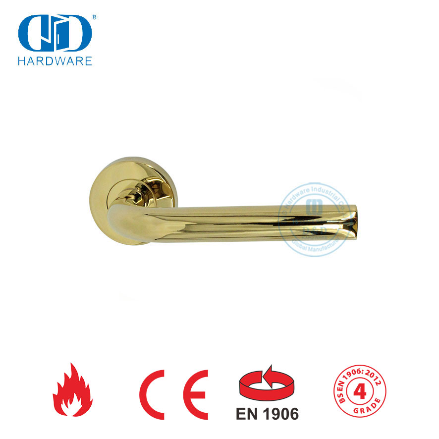 Cermin Kuningan Dipoles Emas EN 1906 Gagang Pintu Tipe Tubular-DDTH002-PB