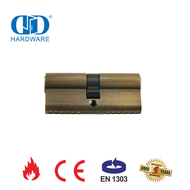 EN 1303 Kuningan Antik Gaya Euro Silinder Ganda untuk Mortise Lock-DDLC003-70mm-AB