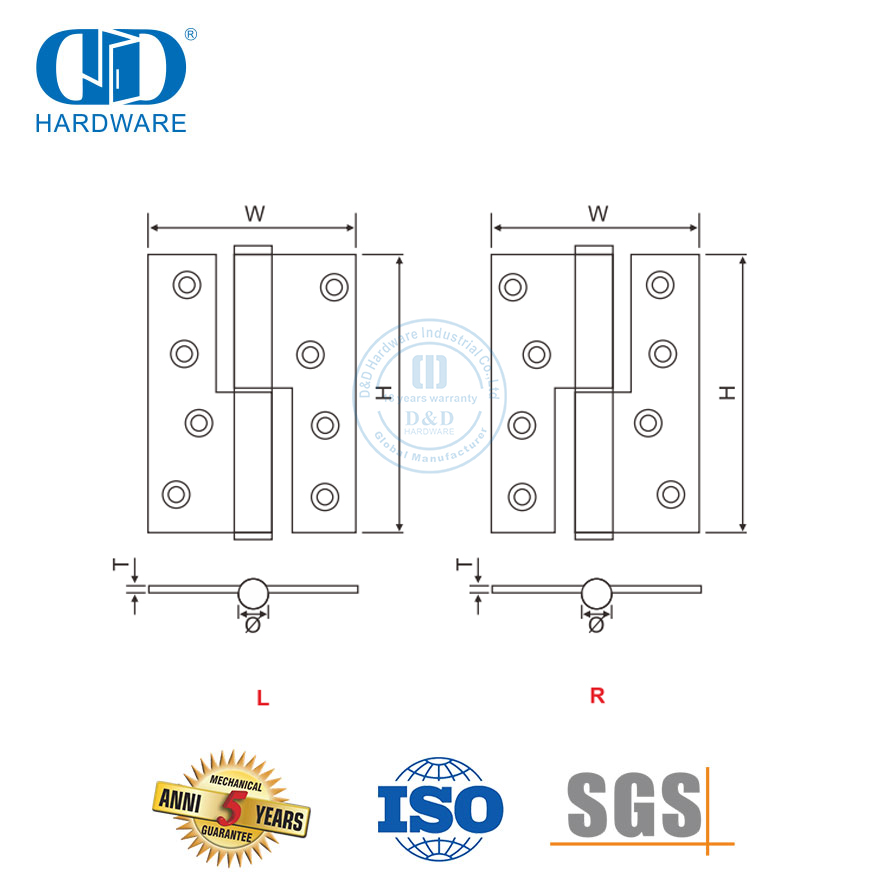 Engsel Pengangkat Stainless Steel untuk Pintu Internal-DDSS018